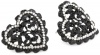 Betsey Johnson Iconic Jet Filigree Heart Stud Earrings