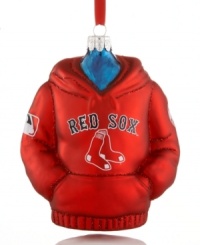 Hit it out of the park this holiday with Kurt Adler's Boston Red Sox hoodie ornament and celebrate your favorite team during both the baseball and Christmas season. Hit it out of the park this holiday with Kurt Adler's Boston Red Sox hoodie ornament and celebrate your favorite team during both the baseball and Christmas season.