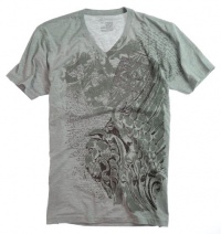 INC International Concepts Heather Gray (gray, wine and white) Graphic SS V-Neck T-Shirt INC International Concepts Heather Gray (gray, wine and white) Graphic SS V-Neck T-Shirt