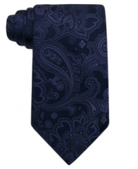 A large, tonal paisley helps you spruce up your collection of solid color neckties. A large, tonal paisley helps you spruce up your collection of solid color neckties.