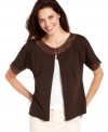 Update your wardrobe with Jones New York Signature's summery cardigan -- perfect for popping over tees and tanks!