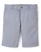 A very subtle thin-wale print design gives the appearance of texture on these hip, casual cool shorts from BOSS Orange.