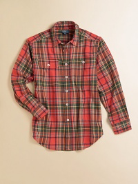 Rendered in warm brushed cotton twill, the classic Matlock Plaid Shirt is ruggedly handsome.Pointed collarLong sleeves with barrel cuffsButton-frontButton-flap patch pocketPatch pocketCottonMachine washImported Please note: Number of buttons may vary depending on size ordered. Rendered in warm brushed cotton twill, the classic Matlock Plaid Shirt is ruggedly handsome.Pointed collarLong sleeves with barrel cuffsButton-frontButton-flap patch pocketPatch pocketCottonMachine washImported Please note: Number of buttons may vary depending on size ordered.