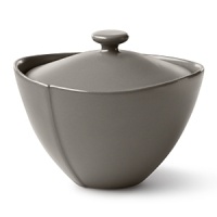 Borrowing from nature, this covered sugar bowl has a highly glossed surface and unusual contours, creating an interesting silhouette - a DVF signature - on the table. Borrowing from nature, this covered sugar bowl has a highly glossed surface and unusual contours, creating an interesting silhouette - a DVF signature - on the table.