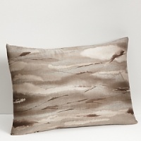 Inspired by the wild game of Africa, but reinterpreted in a watercolor abstracted way in bronze, taupe and earth colors on sateen. Duvet has hidden button closure. Duvets, shams and comforters are self-reversing. Inspired by the wild game of Africa, but reinterpreted in a watercolor abstracted way in bronze, taupe and earth colors on sateen. Duvet has hidden button closure. Duvets, shams and comforters are self-reversing.