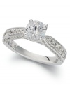 Make your engagement magical This stunning My Diamond Story Engagement ring shines with the addition of a round-cut diamond at center and rows of smaller round-cut diamonds at the shoulders (2 ct. t.w.). Set in 18k white gold. Each My Diamond Story ring comes in a signature box that includes a built-in USB cord to download personalized videos, pictures and music!