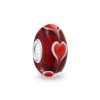 Bling Jewelry Murano Red Heart Glass Bead 925 Sterling Silver Fits Pandora Charms