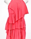 BCBGMAXAZRIA Azalea Red Silk Column Dress