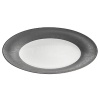 The bold industrial look of cast iron gets an elevated update with this fine assortment of Limoges porcelain dinnerware from Michael Aram. Each vivid white piece is edged with a wide band of lustrous metallic gray.