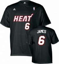 LeBron James adidas Black Name and Number Miami Heat T-Shirt LeBron James adidas Black Name and Number Miami Heat T-Shirt