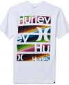 Color-up your casual style with this graphic t-shirt from Hurley.