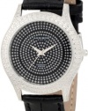 Akribos XXIV Women's AKR464BK Brillianaire Diamond Black Swiss Quartz Strap Watch