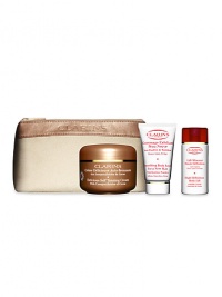 Go for the ultimate even and lasting faux glow, golden with three formulas that prep, perfect, and prolong a tan. Set includes: 4.5 oz. Tanning Cream, 1.04 oz. Trial-Size Smoothing Body Scrub for a New Skin, and 1.06 oz. Trial-Size High Definition Body Lift. For all skin types. Go for the ultimate even and lasting faux glow, golden with three formulas that prep, perfect, and prolong a tan. Set includes: 4.5 oz. Tanning Cream, 1.04 oz. Trial-Size Smoothing Body Scrub for a New Skin, and 1.06 oz. Trial-Size High Definition Body Lift. For all skin types.