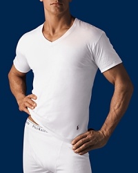 Polo Ralph Lauren 3-pack V neck tees. Three pack of V neck tees in soft cotton jersey. Embroidered pony player on bottom left hem. Polo Ralph Lauren 3-pack V neck tees. Three pack of V neck tees in soft cotton jersey. Embroidered pony player on bottom left hem.