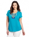 Lucky Brand Women's Plus-Size Adrianna Short Sleeve Top