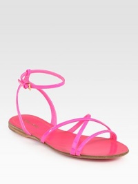 Patent leather criss-cross essential with an adjustable ankle strap. Patent leather upperLeather lining and soleMade in ItalyOUR FIT MODEL RECOMMENDS ordering true size. Patent leather criss-cross essential with an adjustable ankle strap. Patent leather upperLeather lining and soleMade in ItalyOUR FIT MODEL RECOMMENDS ordering true size.
