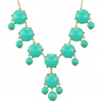 Bubble Bib Necklace, Light Blue Bubble Necklace, Bubble Light Blue Necklace,Turquoise Necklace(Fn0518)