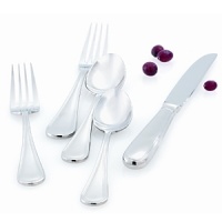 Only @ Bloomingdale's. Set includes service for 12 plus 12 extra teaspoons and a 5 piece hostess set. 18/10 Stainless Steel.