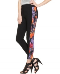 Rock standout style with Bar III Front Row's leggings. The printed inset adds graphic punch to your look. Rock standout style with Bar III Front Row's leggings. The printed inset adds graphic punch to your look.
