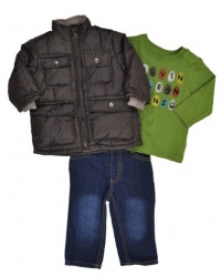 Calvin Klein Infant Boys Brown Jacket 3Pc Denim Pant Set (24M) Calvin Klein Infant Boys Brown Jacket 3Pc Denim Pant Set (24M)