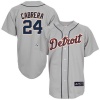 MLB Detroit Tigers Miguel Cabrera Road Gray Short Sleeve 6 Button Synthetic Replica Baseball Jersey Spring 2012 Men's