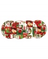 Covered in joyous symbols of the season, Holiday Vintage Paper appetizer plates from Martha Stewart Collection evoke rich and traditional wrapping paper motifs from holidays long ago. Each features a slightly different collage, all in red, green, white and gold.
