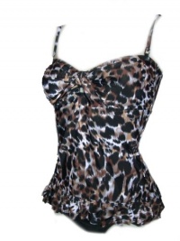 Mw Women's Long Ruffle Tankini Top Bikini Bottoms Swimsuit Swimwear, Bra Straps, Multiple Prints Mw Women's Long Ruffle Tankini Top Bikini Bottoms Swimsuit Swimwear, Bra Straps, Multiple Prints