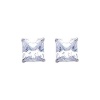 14K White Gold 6mm Princess Solitaire Basket CZ Stud Earrings with Screw-back