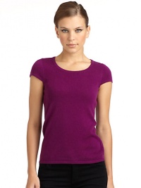 THE LOOKLuxe 2-ply cashmere from expertly maintained inner Mongolian cashmere goatsFeatures long, fine, smooth fibers top-dyed for maximum color saturationRibbed necklineRibbed cuff cap sleeves Ribbed hemTHE FITAbout 23 from shoulder to hemTHE MATERIALCashmereCARE & ORIGINDry cleanImportedModel shown is 5'10 (177cm) wearing US size Small. This item was originally available for purchase at Saks Fifth Avenue OFF 5TH stores. THE LOOKLuxe 2-ply cashmere from expertly maintained inner Mongolian cashmere goatsFeatures long, fine, smooth fibers top-dyed for maximum color saturationRibbed necklineRibbed cuff cap sleeves Ribbed hemTHE FITAbout 23 from shoulder to hemTHE MATERIALCashmereCARE & ORIGINDry cleanImportedModel shown is 5'10 (177cm) wearing US size Small. This item was originally available for purchase at Saks Fifth Avenue OFF 5TH stores.