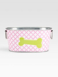 An adorable galvanized tub is the perfect place for a pup's playthings or bath gear. It's also a clever gift basket, ready to fill and give to a favorite doglover. Side handles 11W X 5½H X 8½D Made in USA Please note: Each tub is made to order, so please allow 3-4 weeks for delivery. An adorable galvanized tub is the perfect place for a pup's playthings or bath gear. It's also a clever gift basket, ready to fill and give to a favorite doglover. Side handles 11W X 5½H X 8½D Made in USA Please note: Each tub is made to order, so please allow 3-4 weeks for delivery.
