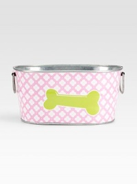 An adorable galvanized tub is the perfect place for a pup's playthings or bath gear. It's also a clever gift basket, ready to fill and give to a favorite doglover. Side handles 11W X 5½H X 8½D Made in USA Please note: Each tub is made to order, so please allow 3-4 weeks for delivery. 