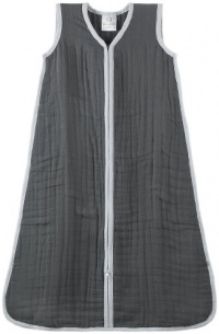 aden + anais 100% Cotton Muslin Cozy Sleeping Bag, Dream in Grey, Medium aden + anais 100% Cotton Muslin Cozy Sleeping Bag, Dream in Grey, Medium