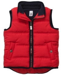 Outfit your little one for the day's adventures with a classic puffy vest from Carter's. Outfit your little one for the day's adventures with a classic puffy vest from Carter's.