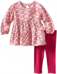 Little Ella Baby-Girls Infant Owls Tunic Set, Peony, 6-12