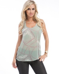 Mod 20 Women's Fleur & Chain Print Tank Aqua M(T5574W224) Mod 20 Women's Fleur & Chain Print Tank Aqua M(T5574W224)