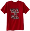 adidas Boys 8-20 Youth Lineage Tee, University Red/Black/Light Onix, Large