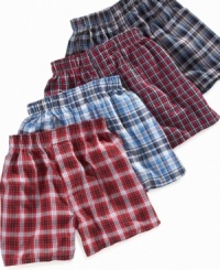 A plethora of plaid. He'll have a hard time choosing which pair to wear from Greendog's essential 4-pack. A plethora of plaid. He'll have a hard time choosing which pair to wear from Greendog's essential 4-pack.