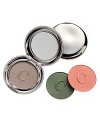 This fall season, Chantecaille presents their first refillable single compact.The sleek, new, pebble-shaped case comes with an innovative magnet system that allows you to effortlessly interchange or refill your favorite Chantecaille Eye and Cheek Shades. The shiny, galvanized nickel compact also comes with a mirror for convenient application any time of the day.