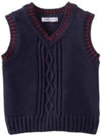 Kitestrings Baby-Boys Infant Cotton Cable Sweater Vest, Peacoat Navy, 12M