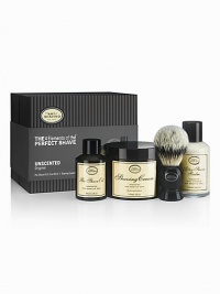 The 4 Elements of The Perfect Shave® combine The Art of Shaving's aromatherapy-based products, handcrafted accessories and expert shaving technique to provide optimal shaving results while helping against ingrown hairs, razor burn, and nicks and cuts. The Full Size Kit offers 2 oz. Pre-Shave Oil, 5 oz. Shaving Cream, 3.4 oz. After-Shave Balm, and a Pure Badger Black Shaving Brush.