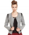 Raw hems add a deconstructed appeal to this tweed BCBGeneration jacket -- perfect for upping the edge of your fall look!