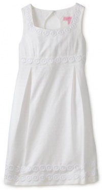 Lilly Pulitzer Girls 7-16 Mini Adelson Dress, Resort White Lilly Lace Jacquard, 7 Lilly Pulitzer Girls 7-16 Mini Adelson Dress, Resort White Lilly Lace Jacquard, 7