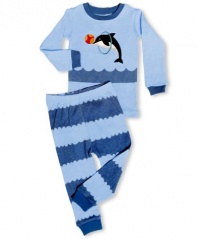 Leveret Jumping Dolphin 2 Piece Pajama 100% Cotton (Size 6M-5T) Leveret Jumping Dolphin 2 Piece Pajama 100% Cotton (Size 6M-5T)
