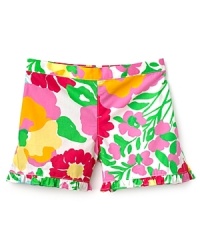 An ultra-sunny style from Lilly Pullitzer, the Little Callahan shorts say it loud with a bold, multicolor print and ruffled hem. An ultra-sunny style from Lilly Pullitzer, the Little Callahan shorts say it loud with a bold, multicolor print and ruffled hem.