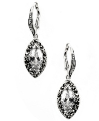 Diminutive, yet dramatic. Judith Jack's marquise-shaped drop earrings present a sparkling mix of marcasite and cubic zirconia (3-1/2 ct. t.w.). Lever backing and setting crafted in sterling silver. Approximate drop: 1-1/5 inches. Diminutive, yet dramatic. Judith Jack's marquise-shaped drop earrings present a sparkling mix of marcasite and cubic zirconia (3-1/2 ct. t.w.). Lever backing and setting crafted in sterling silver. Approximate drop: 1-1/5 inches.