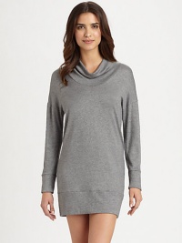 Inspired by athletic apparel, this cozy, lightweight style can be mixed and matched with seasonal favorites. Wide cowlneckDropped shouldersLong sleevesBanded cuffs and hemPull-on style53% polyamide/47% woolMachine washImported Inspired by athletic apparel, this cozy, lightweight style can be mixed and matched with seasonal favorites. Wide cowlneckDropped shouldersLong sleevesBanded cuffs and hemPull-on style53% polyamide/47% woolMachine washImported