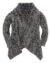 A wool-blend wrap sweater provides a cozy cocoon for the colder months. A wool-blend wrap sweater provides a cozy cocoon for the colder months.
