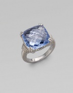 From the Giftables Collection. A sparkling blue quartz stone in a four-prong sterling silver setting.Blue quartz Sterling silver Width, about ½ Imported Additional Information Women's Ring Size Guide 