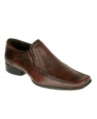 These men's loafers were built for both comfort and style, so this sleek pair of moc toe slip-on men's dress shoes creates a sophisticated foundation for your work week wardrobe. These men's loafers were built for both comfort and style, so this sleek pair of moc toe slip-on men's dress shoes creates a sophisticated foundation for your work week wardrobe.