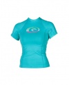 Rip Curl Women's Classic Eye Candy Short Sleeve Rashguard (Aqua, 10)